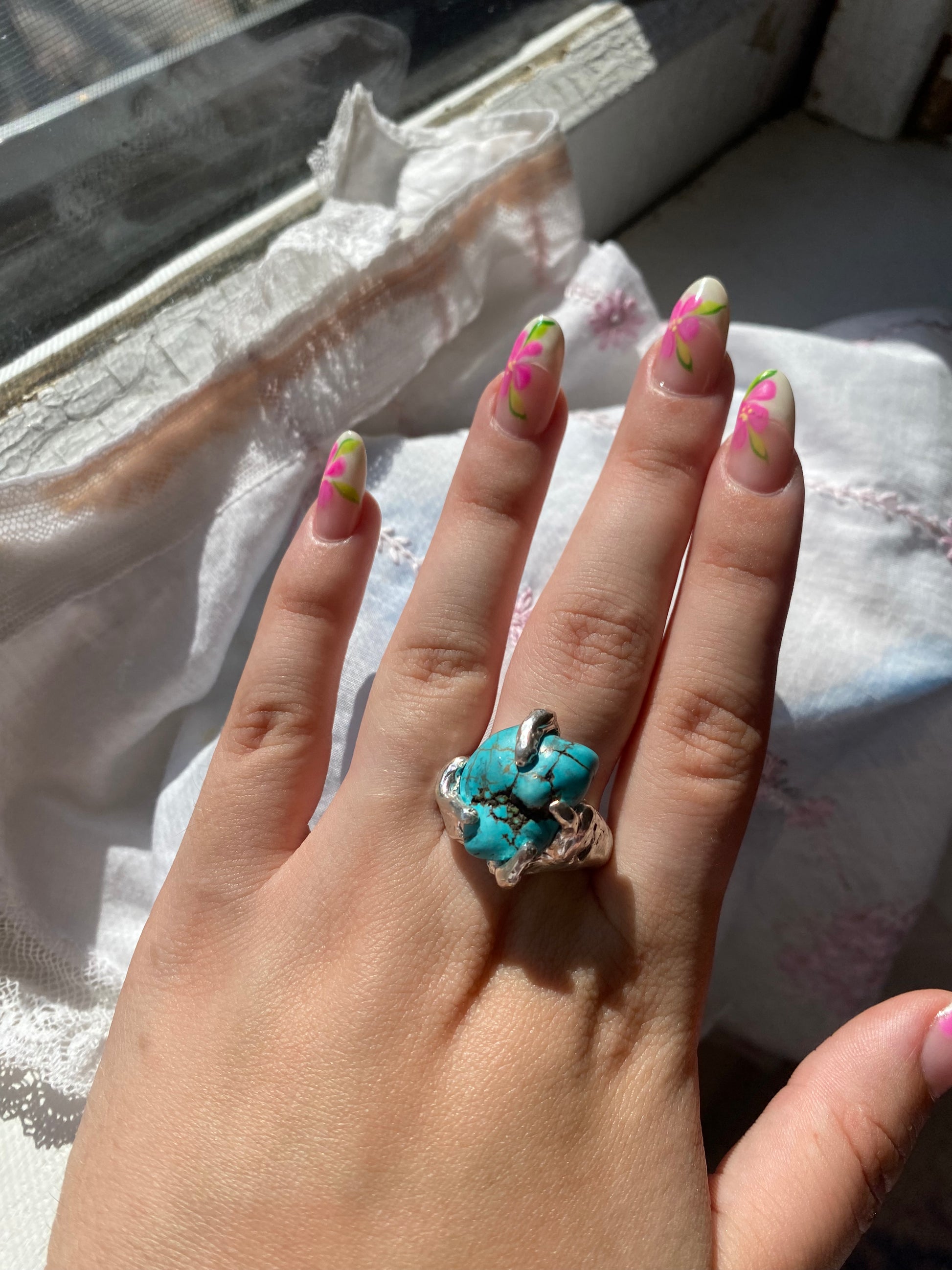 Turquoise Claw Ring